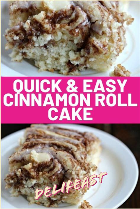 Homemade Easy And Quick Cinnamon Roll Cake