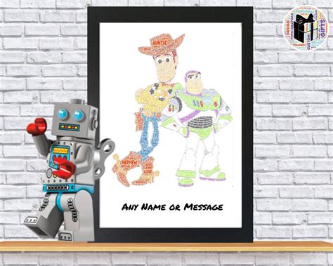 Buzz Lightyear Woody Toy Story Word Art Framed Print Room A4 Etsy