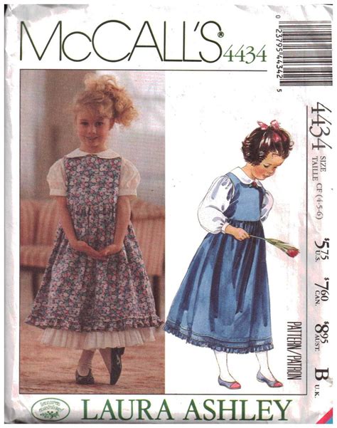 Mccalls 4434 Girls Jumper Blouse Petticoat By Laura Ashley Size Cf
