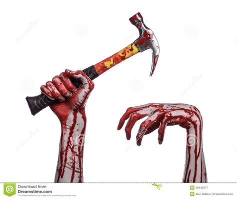 Bloody Halloween Theme: Bloody Hand Holding A Bloody 
