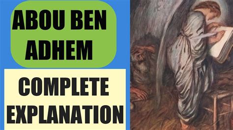 Abou Ben Adhem Poem Class 10 Icse English Explanation Hindi