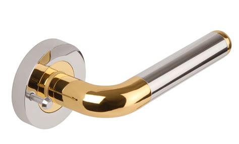 Orbit Lever Door Handle On Round Concealed Rose Polished Electro Brass