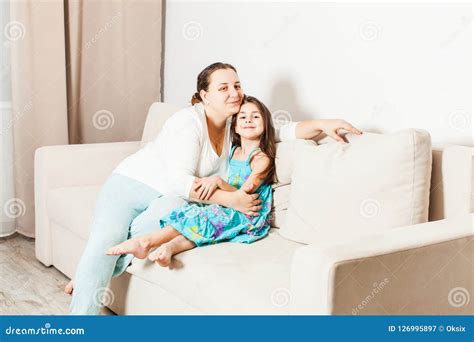 mother and daughter in the living room stock image image of indoors cheerful 126995897