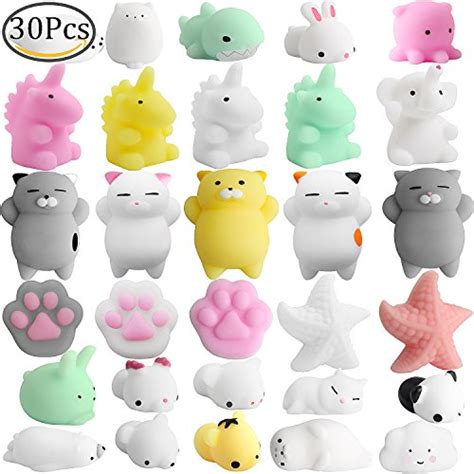 Animal Stress Toys Outee 30 Pcs Mochi Squeeze Toy Squishy Mochi Cat
