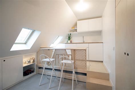 An attic apartment, commonly referred to as a loft apartment, is an apartment built on the upper floor/ attic space of a home. Tiny Attic Apartment in Paris