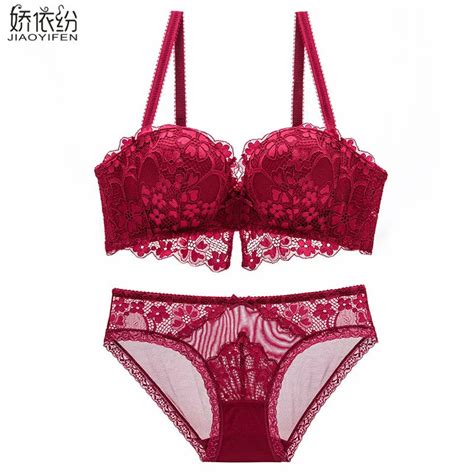 Europe New Lace Bra Set Embroidery Tassel Women Underwear Set Sexy Lace Bc Cup French Push Up