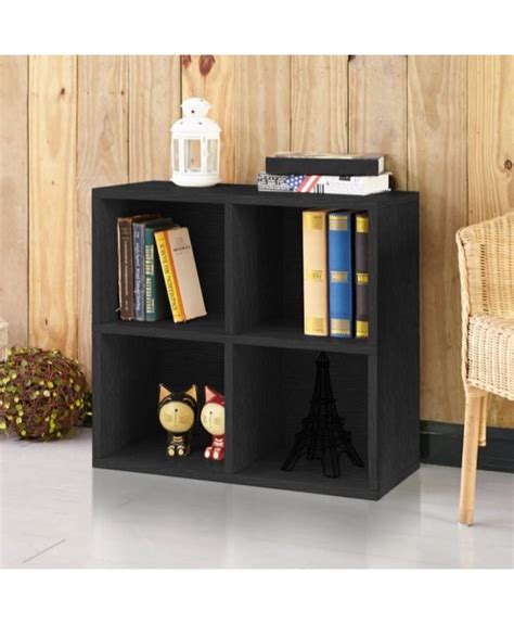 4 Cubby Bookcase Storage Black Order Now Best Quality Mart89