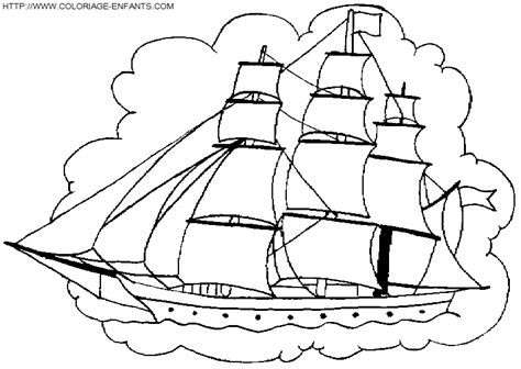 Coloriage bateau pirate