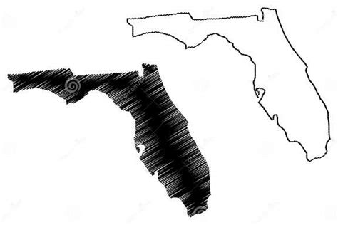 Vector Del Mapa De La Florida Ilustración Del Vector Ilustración De