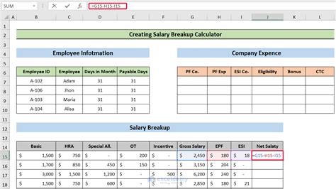 How To Create Salary Breakup Calculator In Excel Exceldemy