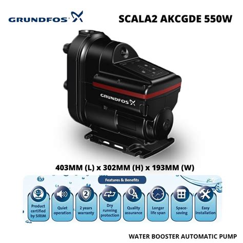Grundfos Scala2 Akcgde 550w Water Booster Automatic Pump 403mm L X
