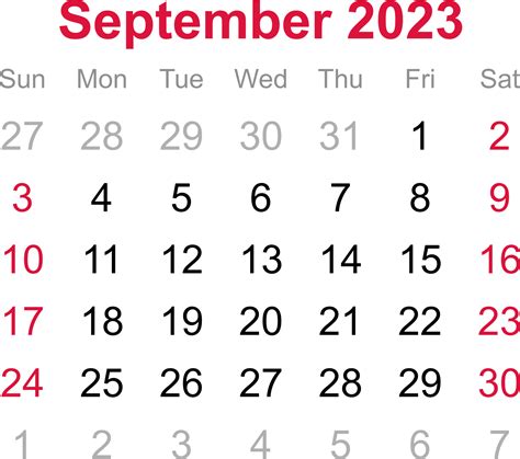 September 2023 Calendar Transparent Get Calendar 2023 Update