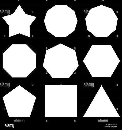 Polygon Set Basic Shapes Set Star Hexagon Decagon Nonagon Nine
