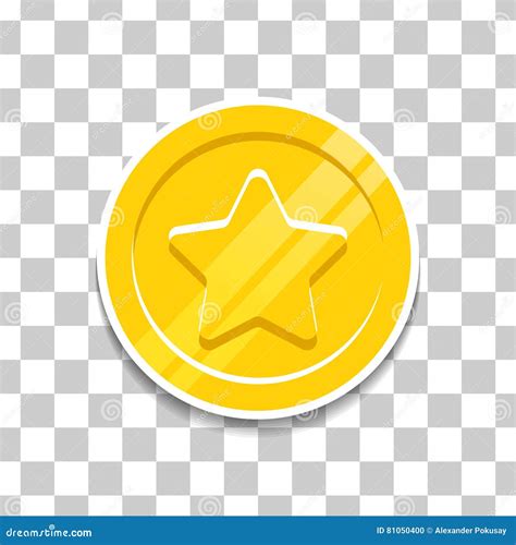 Moneda De Oro Con El Icono De La Estrella Para El Vector Del Juego