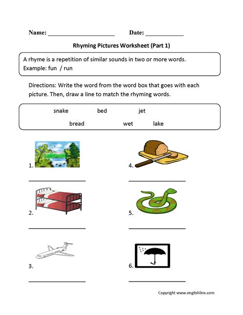 23 Rhyming Worksheets For Kindergarten Pdf