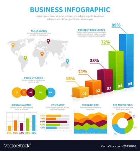 Business Infographic Template With 3d Chart Vector Image