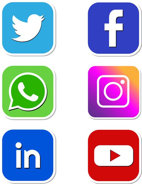 Un Ensemble Dicônes De Médias Sociaux Facebook Twitter Instagram