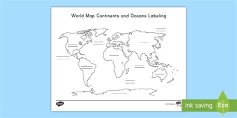Label The Continents Worksheet Label Continents Map Printout