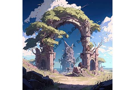 Anime Ancient Ruins Background Vol 14 Graphic By A Crafty Dad