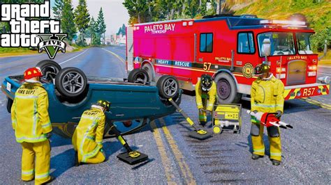 Gta 5 Firefighter Mod Heavy Rescue Using New Extrication Tools Jaws Of