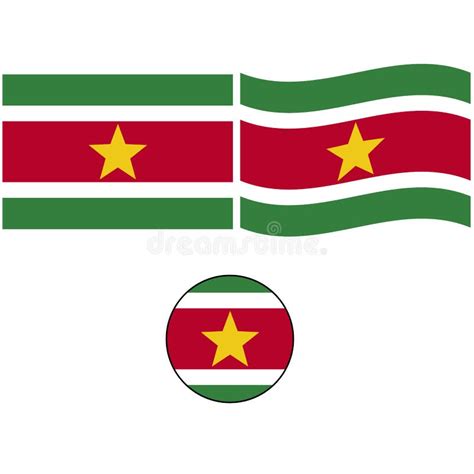 High Detailed Vector Flag Of Suriname National Suriname Flag