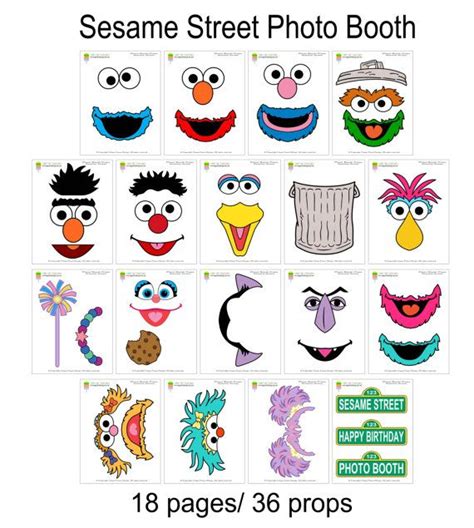 Sesame Street Photo Booth Props36 By HappyFiestaDesign On Etsy Sesame