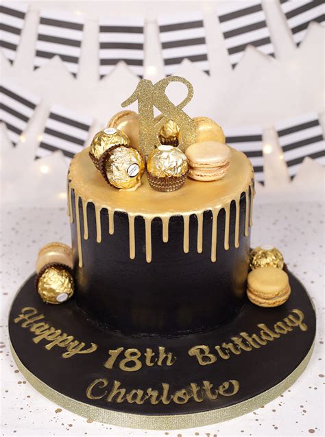Black And Gold 18th Birthday Drip Cake Cakey Goodness