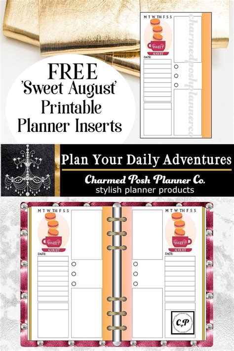 FREE Personal Printable Planner Inserts To Record Your Daily August