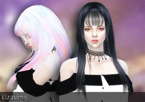 Sims 4 Ccs The Best Long Straight Hair And Accessory Bangs By