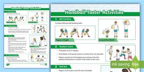 Handball Activities Handball Games Invasion Games Sheet