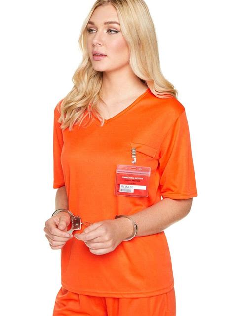 Orange Prisoner Costume Jumpsuit For Women Inmate Womens Costume