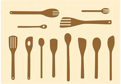 Spoon Wooden Simple Vectors Graphics System