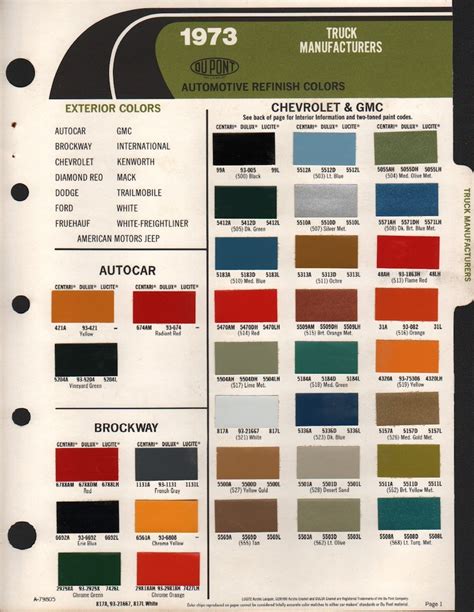 Gm Truck Color Chart