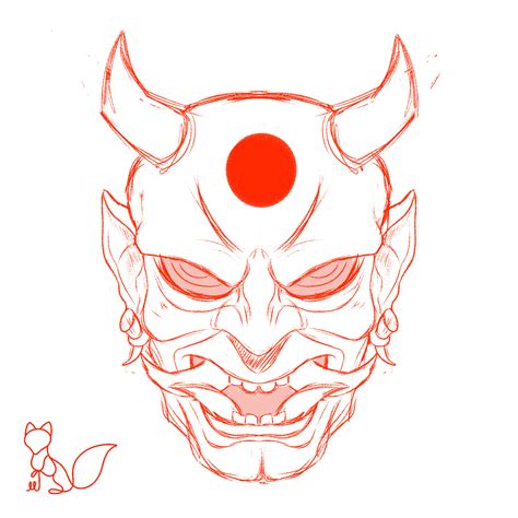 Oni Mask Drawing At Explore Collection Of Oni Mask