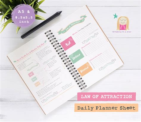 Printable Planner Law Of Attraction Planner Digital Planner Etsy