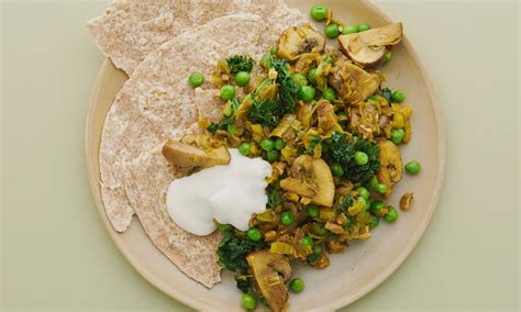 Meera Sodhas Vegan Recipe For Leek Mushroom Kale And Pea Subji