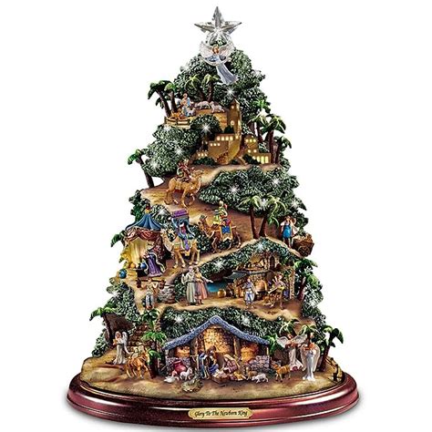 Thomas Kinkade Illuminated Nativity Tabletop Tree Glory To
