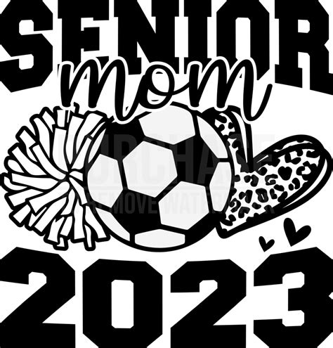 Senior Soccer Mom 2023 Svg • Leopard Heart Graduation T Shirt Design