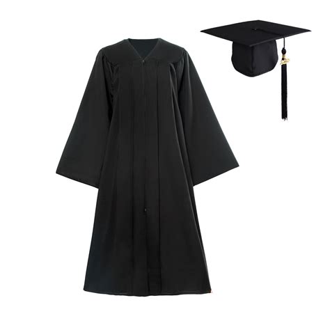 Graduation Gown Cap Matte Matching Tassel 2019 All Size Adult Black