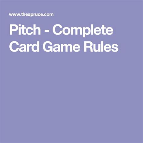 Your Quick Guide To Playing The Card Game Pitch Card Games Games Cards