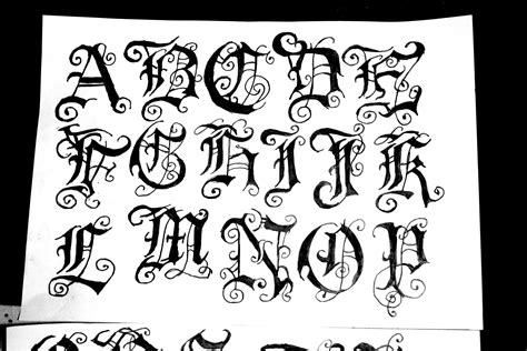 Gothic Font Alphabet Шрифты Рисунок