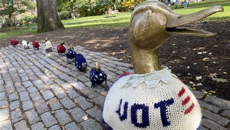 Bostons Beloved Ducklings Dressed Up To Remind You To Vote