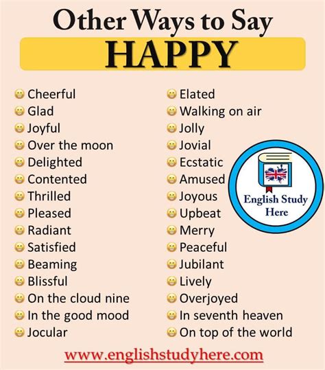 Other Ways To Say Happy In English English Study Here English Idioms