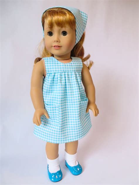 make a 50s style gingham smock dress for beforever character maryellen or other 18 inch dolls