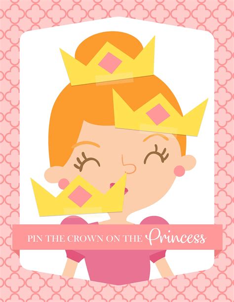 Princess Party Game Pin The Crown On The Princess Party Game Etsy