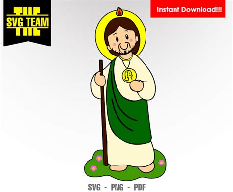 San Judas Tadeo Cartoon Art Svg Png Pdf File T Shirt Svg Svg Vector