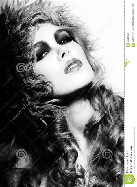 Blonde Woman With Curly Hair Stock Image Image Of Expression Closeup 55600657