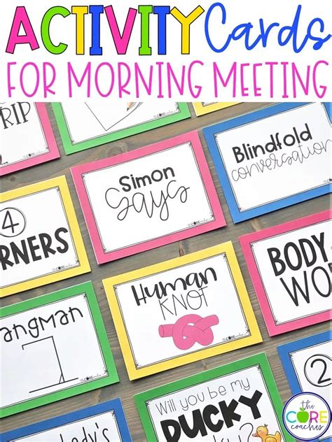 Games, puzzles, and other fun activities to help kids practice letters, numbers, and more! Morning Meeting Activity Cards- Editable | Morning meeting ...