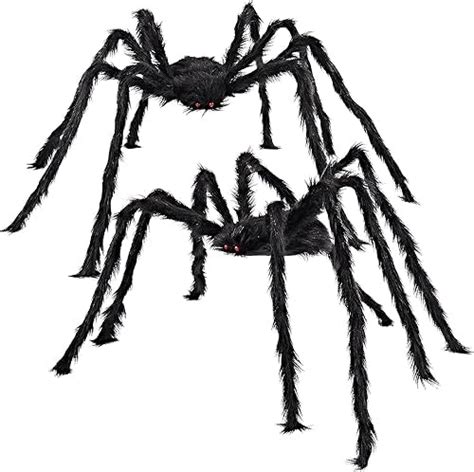 Joyin 2 Pack 5 Ft Halloween Outdoor Decorations Hairy Black Spider