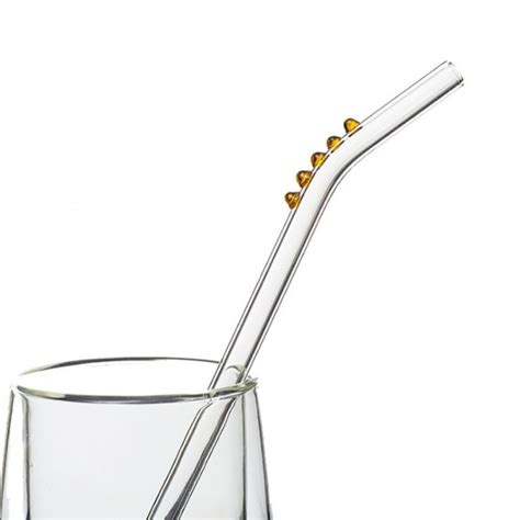 Hazel Tech Glass Drinking Straw Reusable Bent Straw Eco Friendly High